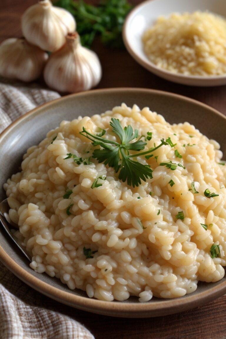 Risoto de Alho Assado com Parmesão