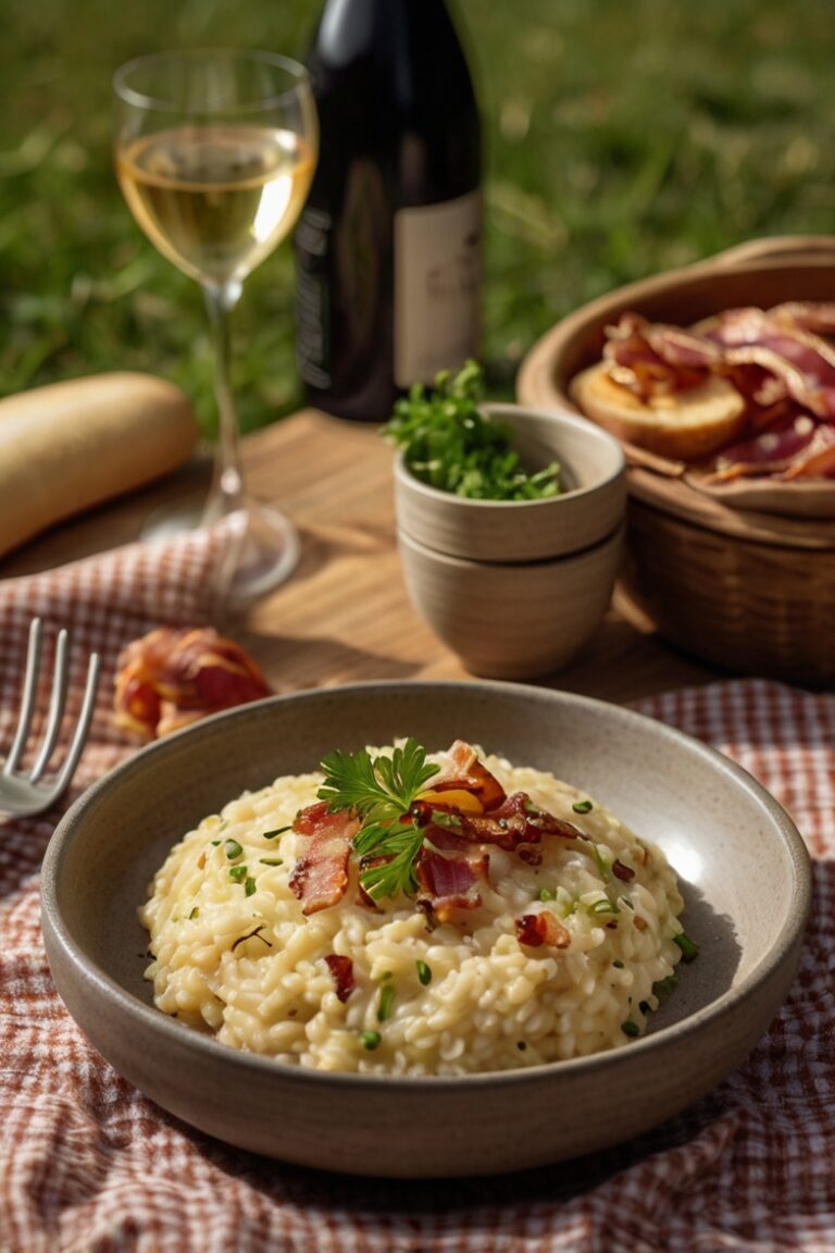 Risoto de Alho-Poró e Bacon