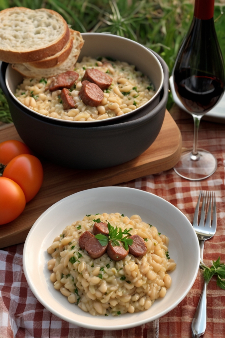 Risoto de Feijão Branco e Linguiça