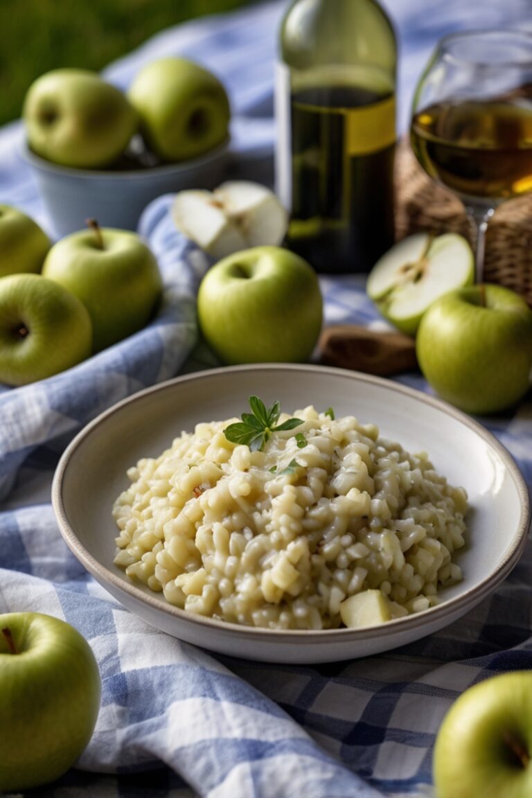 Risoto de Maçã Verde e Gorgonzola