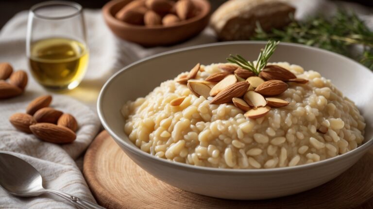 Risoto de Queijo Brie com Amêndoas